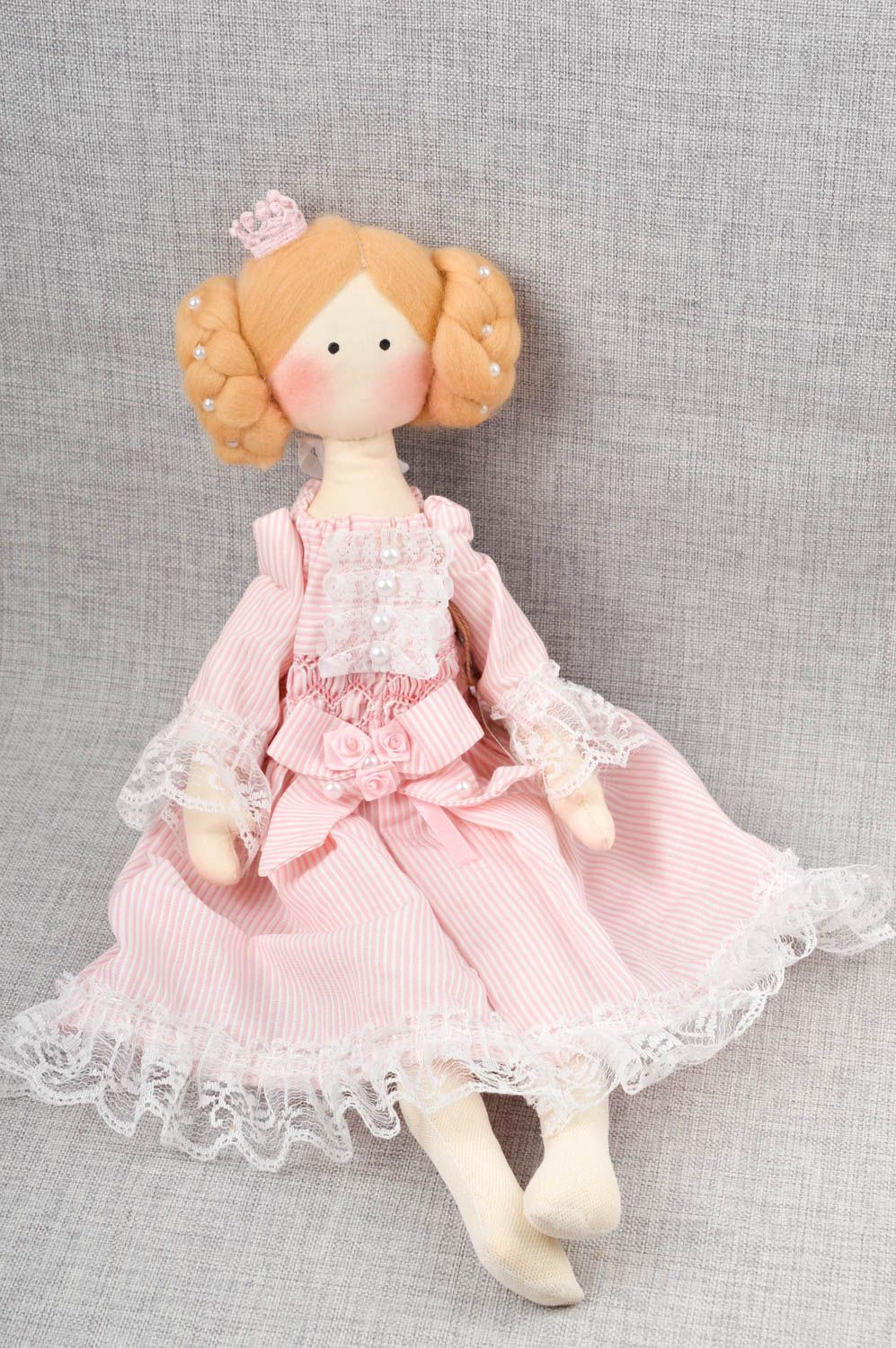 Beautiful handmade rag doll soft interior toy nursery design decorative use only photo 1