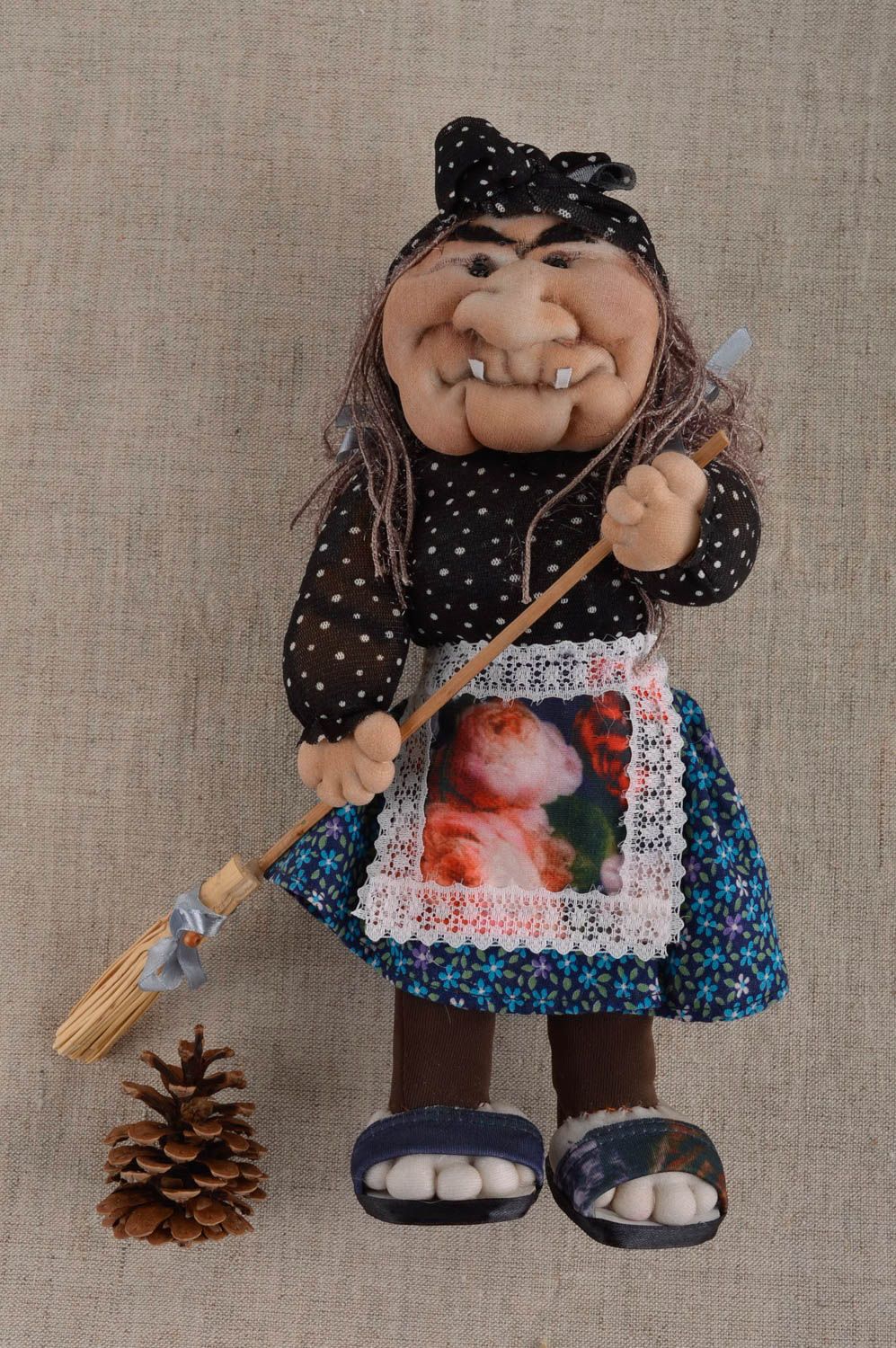Кукла ручной работы декор для дома тряпичная кукла баба яга игрушка мягкая фото 1