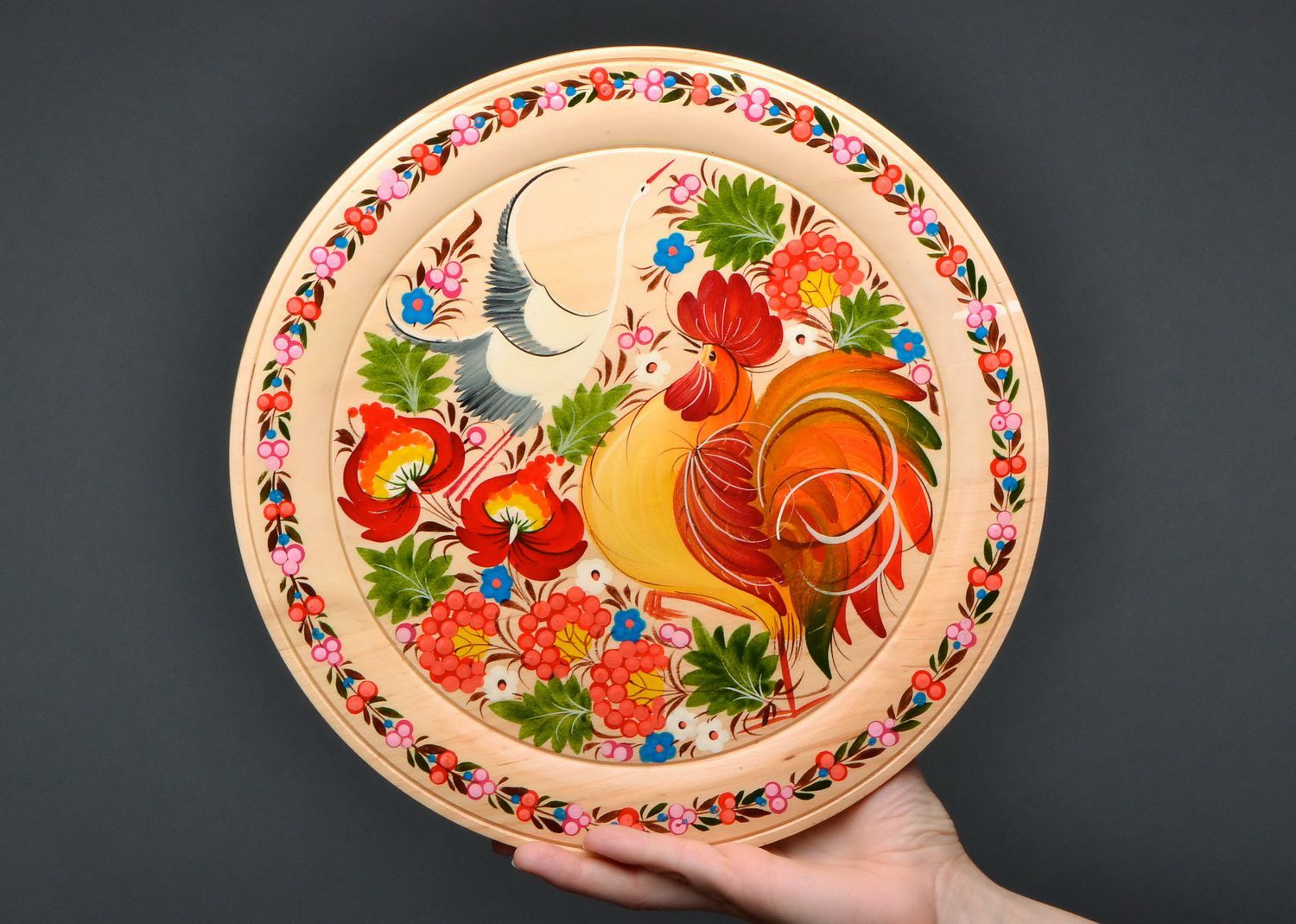 Decorative plate, petrikov painting photo 5