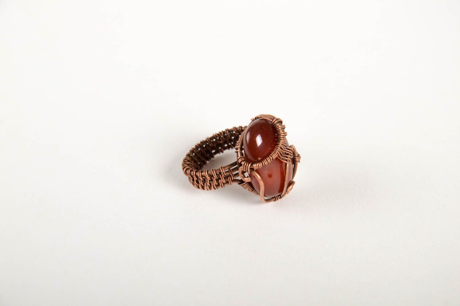 Оригинальное кольцо ручной работы кольцо из проволоки необычное украшение фото 3