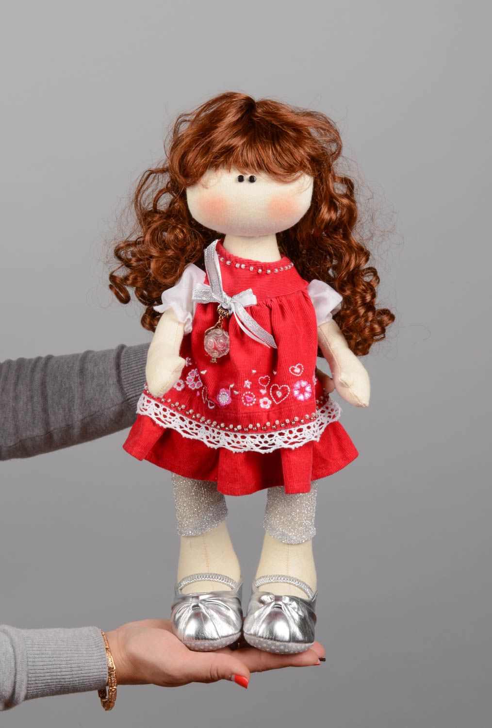 Künstlerische Puppe für Mädchen handmade schön aus Leinen originell foto 5