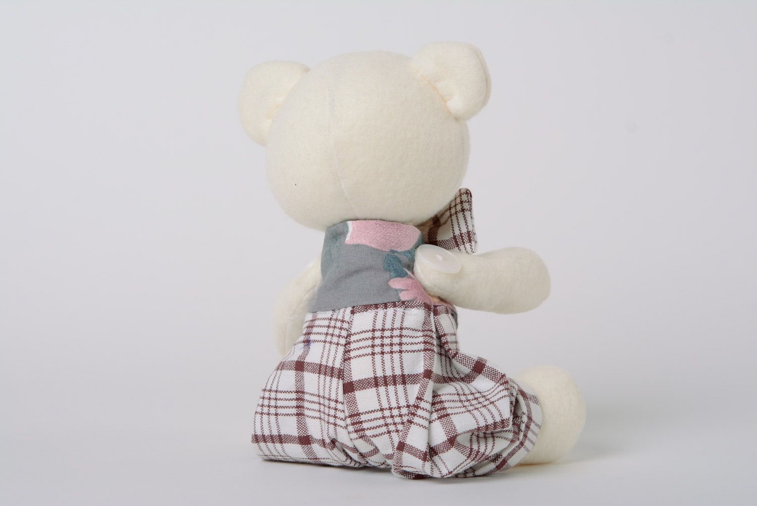 Beautiful lovely handmade designer fabric soft toy Polar Bear photo 4