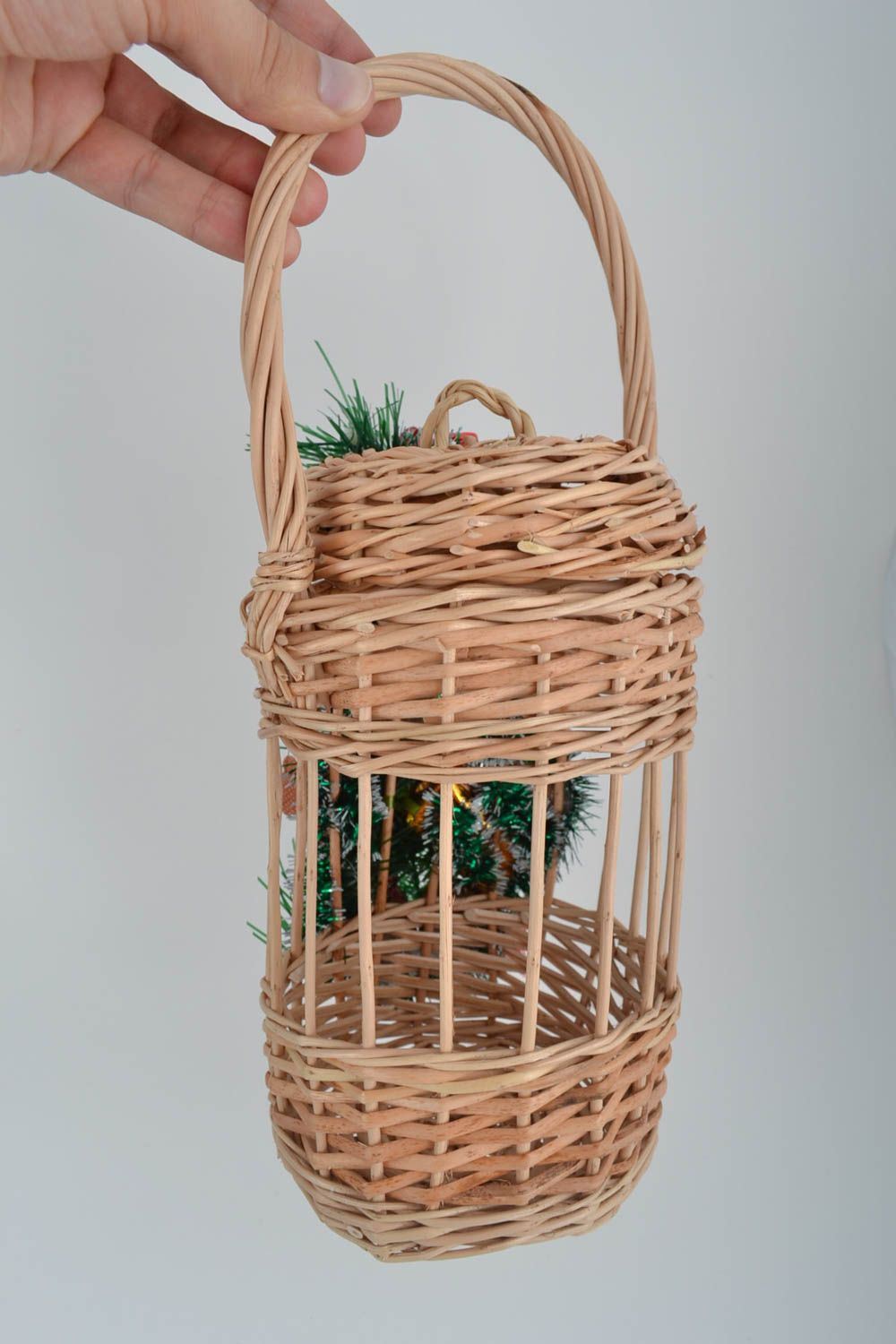 Handmade Flaschenkorb Weide Korb mit Deckel Ostern Deko Geschenk zu Ostern foto 5