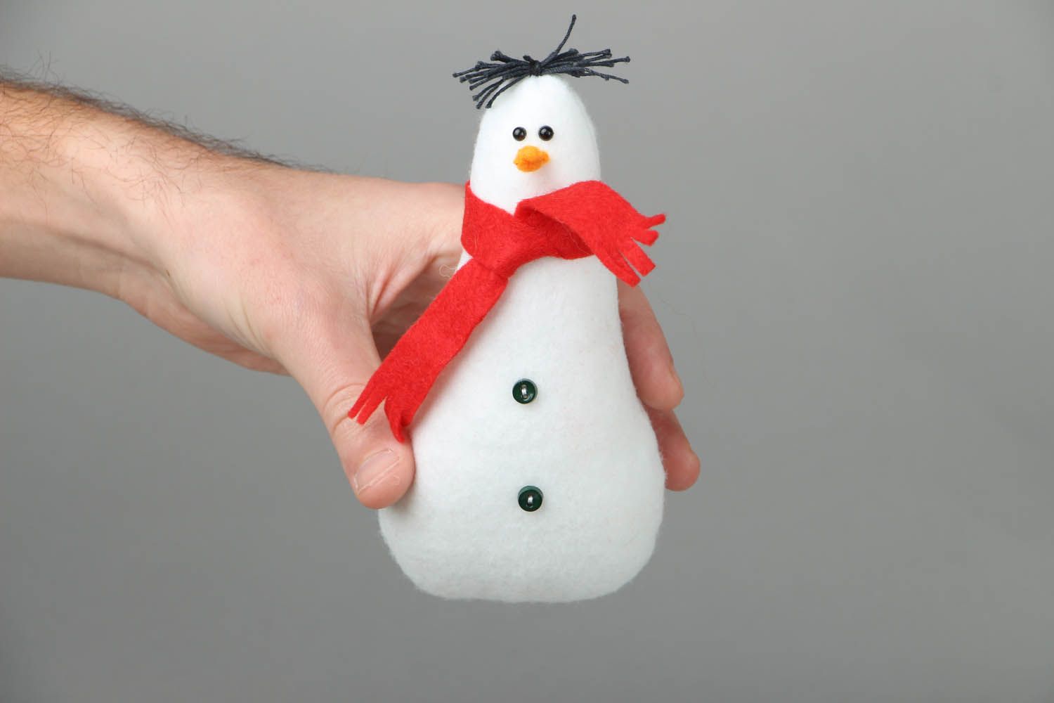 Декоративная фигурка снеговика ручной работы фото 4
