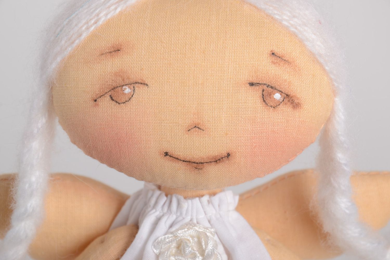 Handmade toy designer doll for girls gift ideas nursery decor fabric doll photo 3