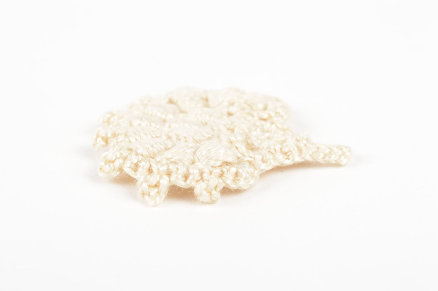 Feuille tricot fait main Fourniture bijoux blanche au crochet Loisirs créatifs photo 4