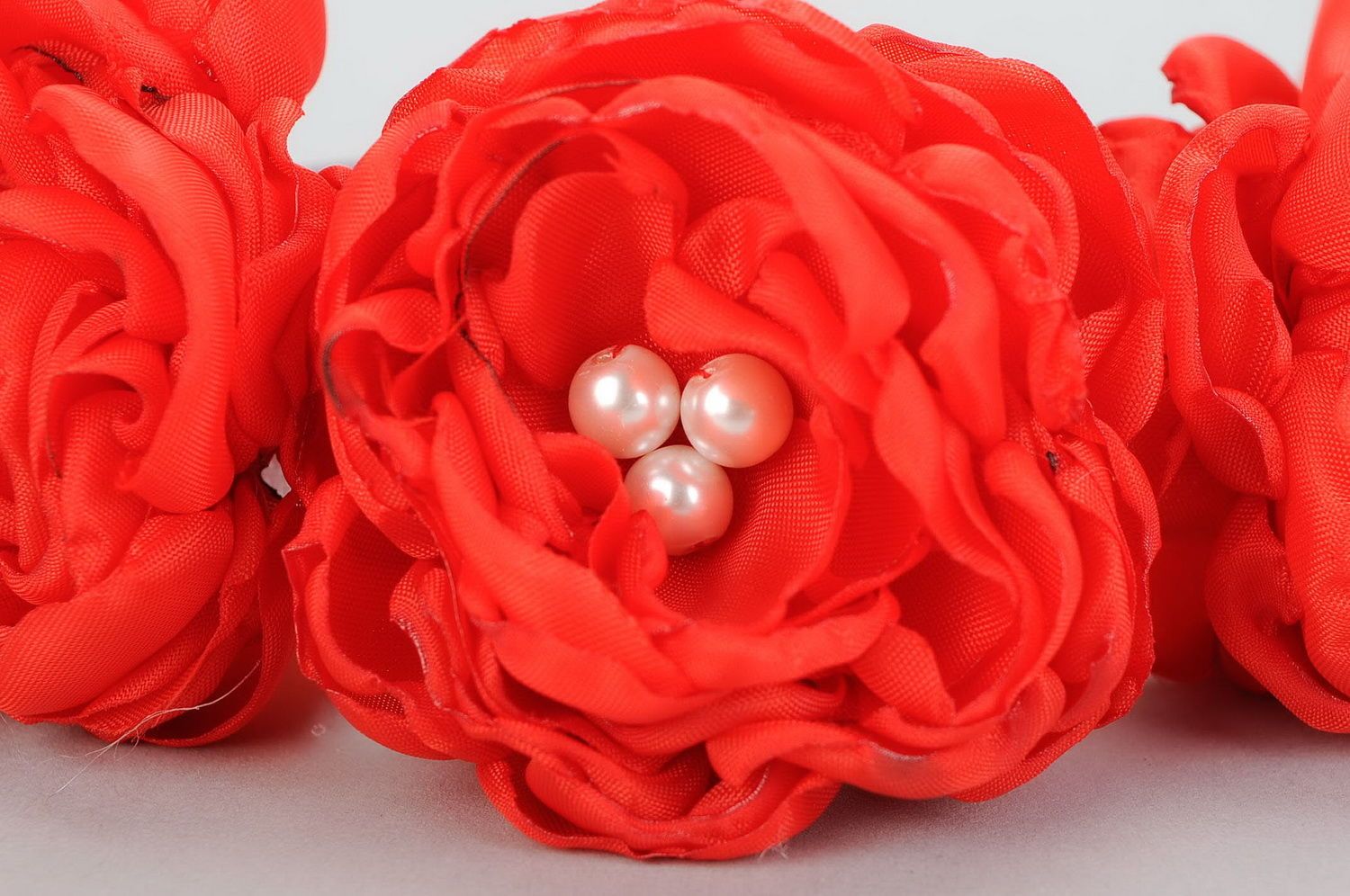 Headband made of flowers Red rose photo 5