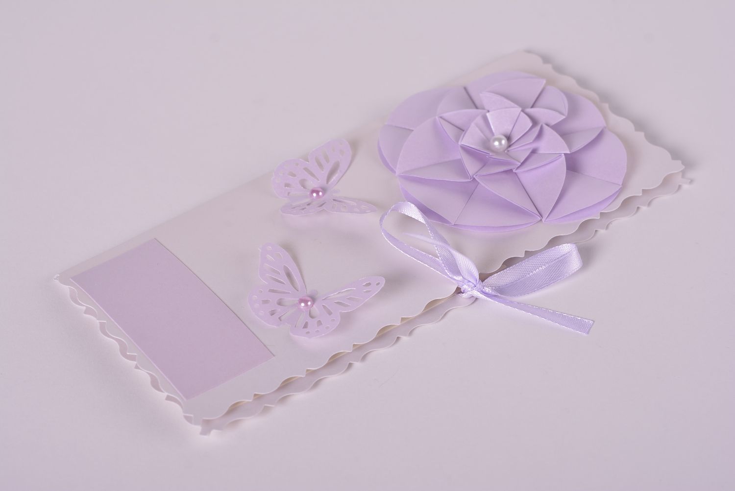 Handmade ausgefallenes Geschenk Scrapbooking Karte schöne Grußkarte violett foto 1