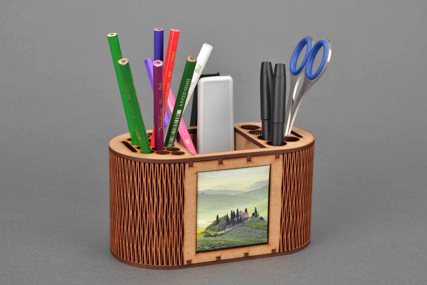 Holz Behälter für Bleistifte foto 1
