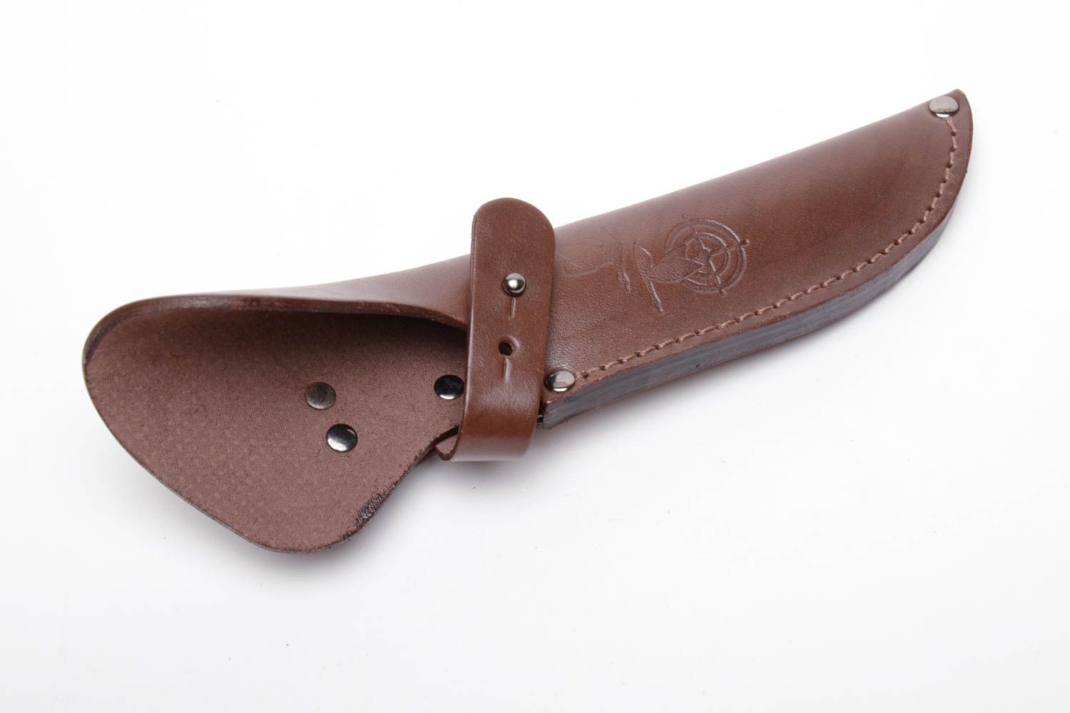 Brown leather knife sheath photo 3