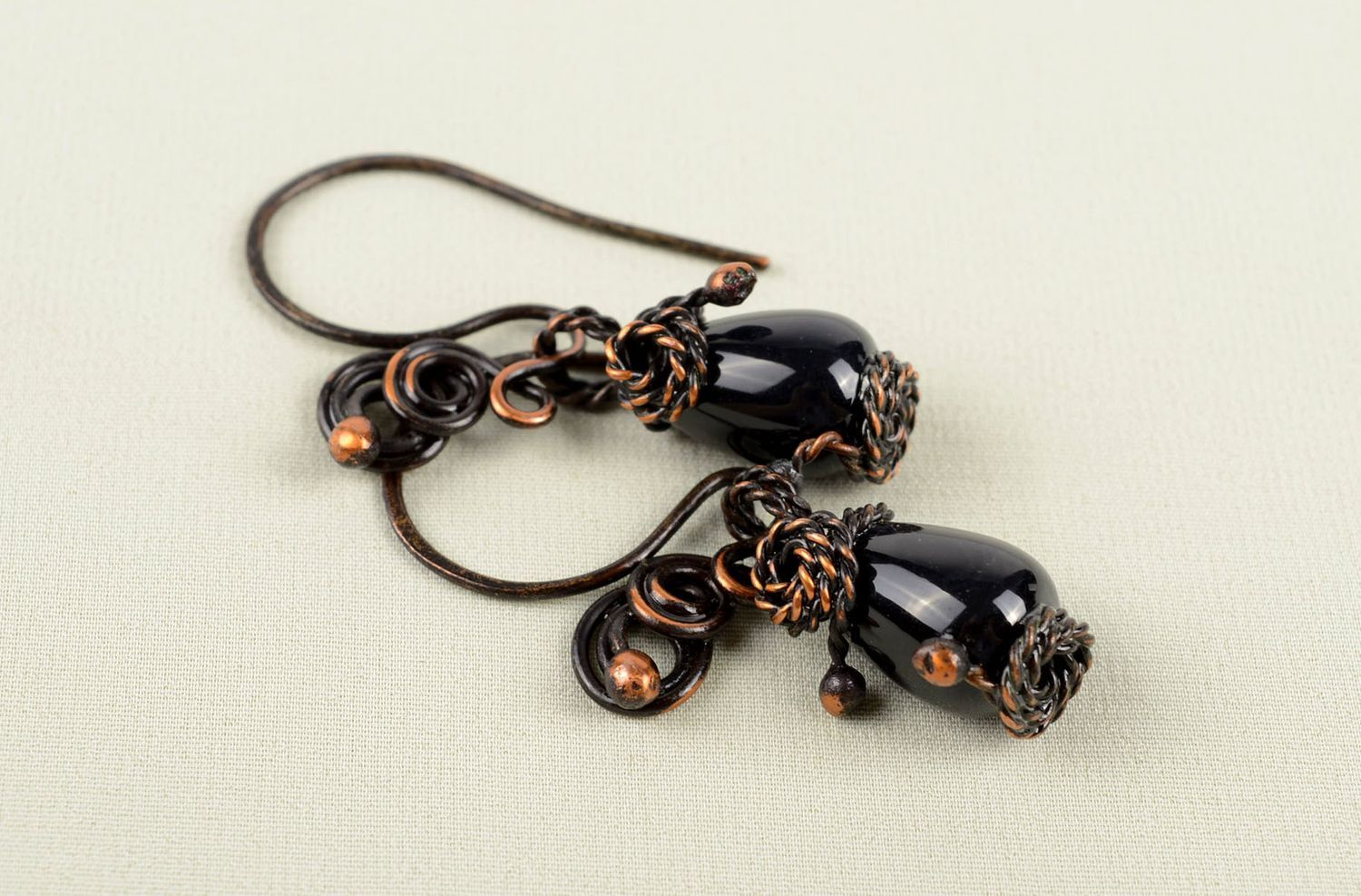 Handmade earrings copper jewelry metal earrings unusual accessory gift for her photo 5