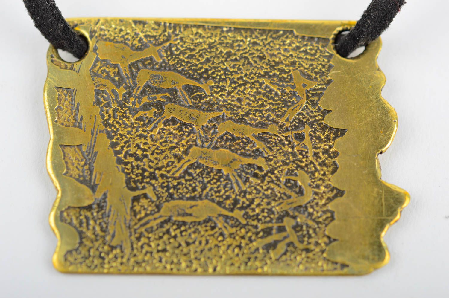Handmade designer brass pendant unusual feminine pendant metal jewelry photo 4