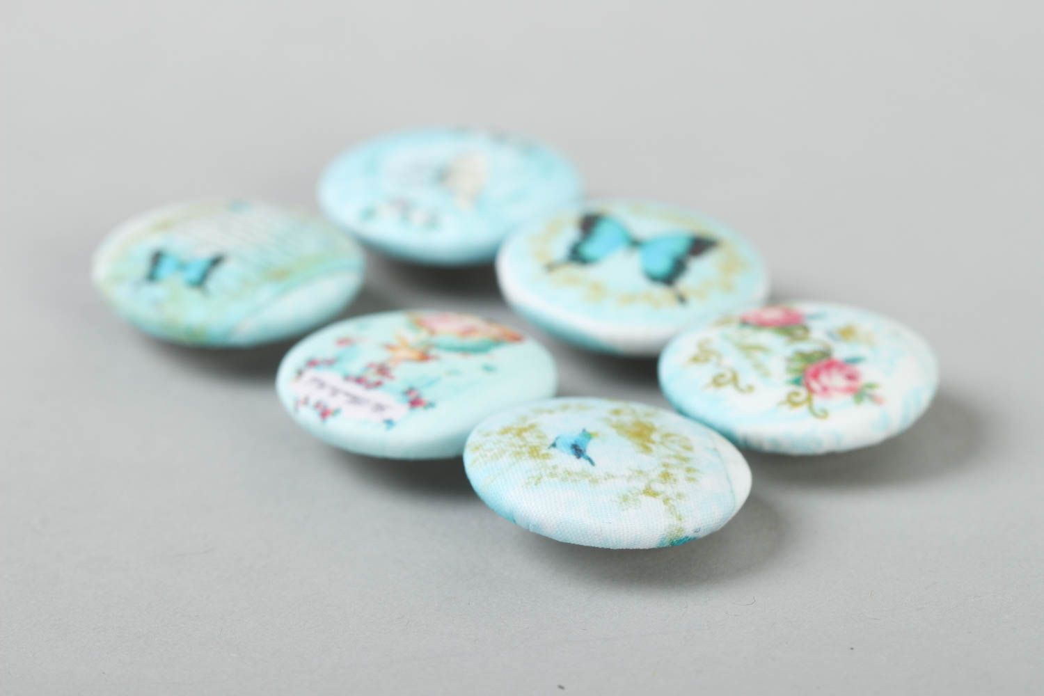 Beautiful handmade buttons set 6 pieces sewing accessories gifts for her photo 3