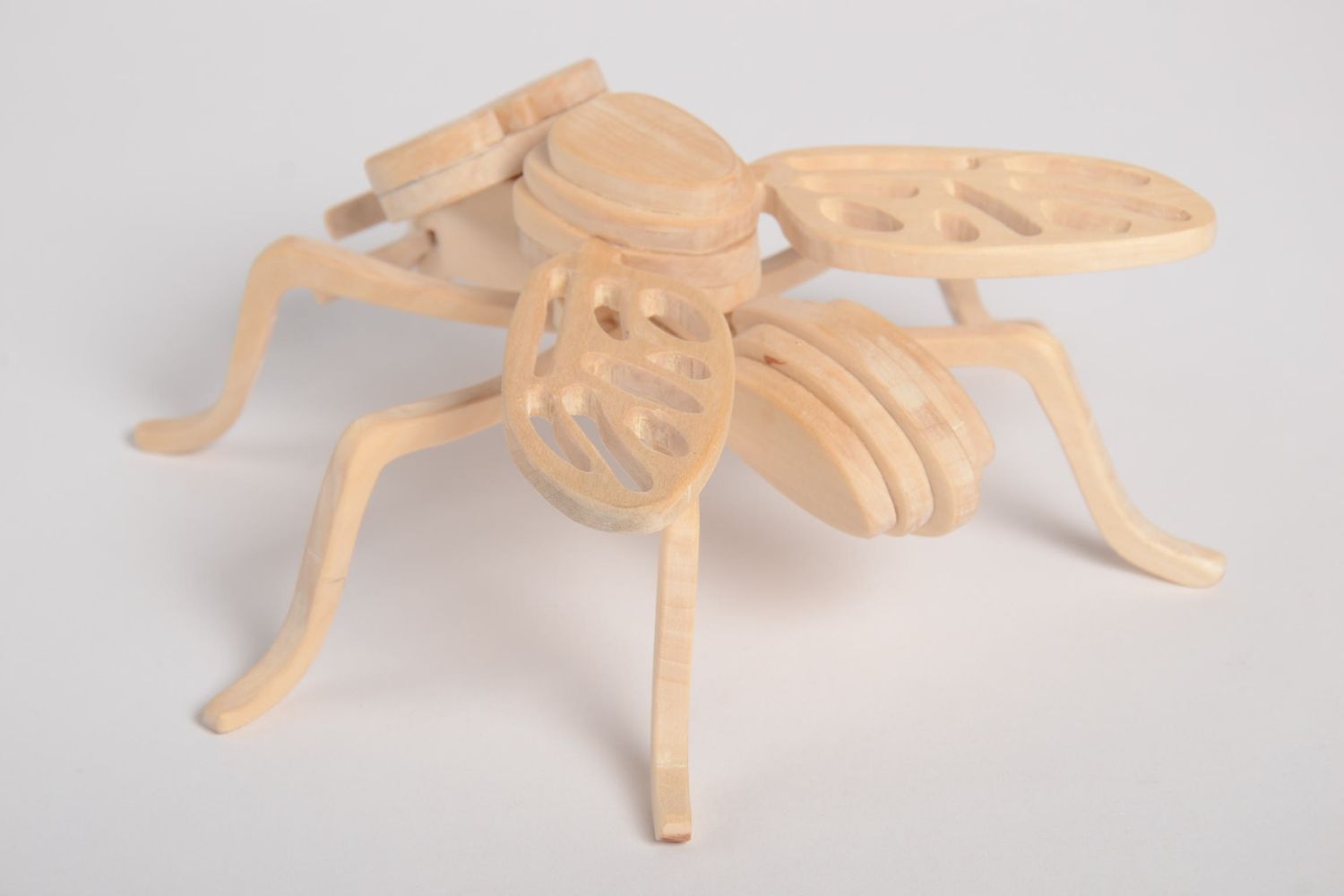 Figurine Insecte en bois fait main Statuette déco mouche Décoration maison photo 3