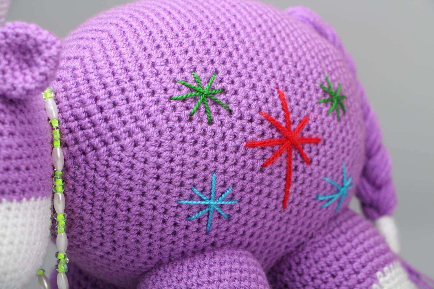 Crochet toy in the shape of purple cow photo 2