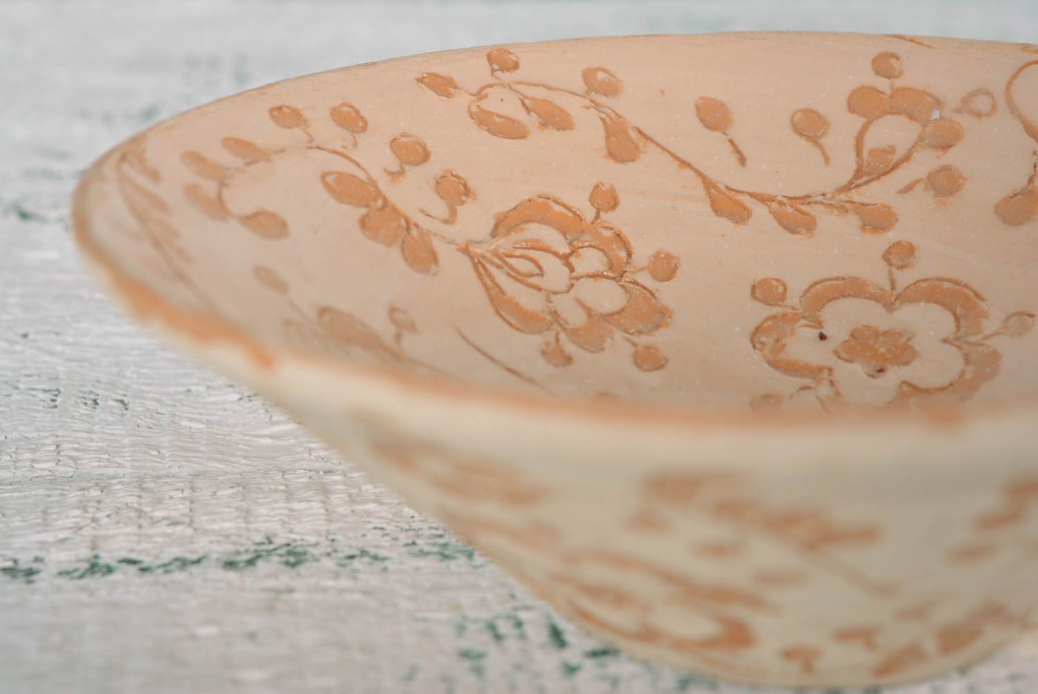 Керамическая тарелка ручной работы глубокая тарелка красивая посуда с рисунком фото 4