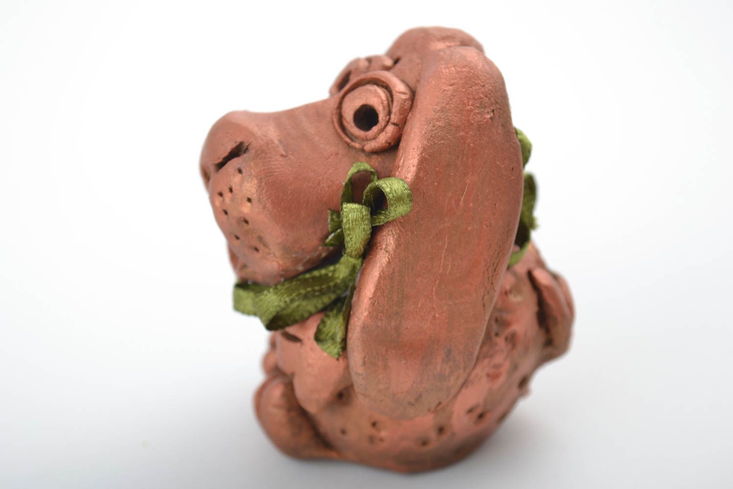 Figurine décorative Statuette céramique fait main chien argile Déco intérieure photo 3