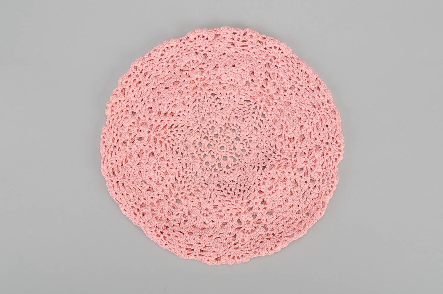 Pink crocheted beret photo 1