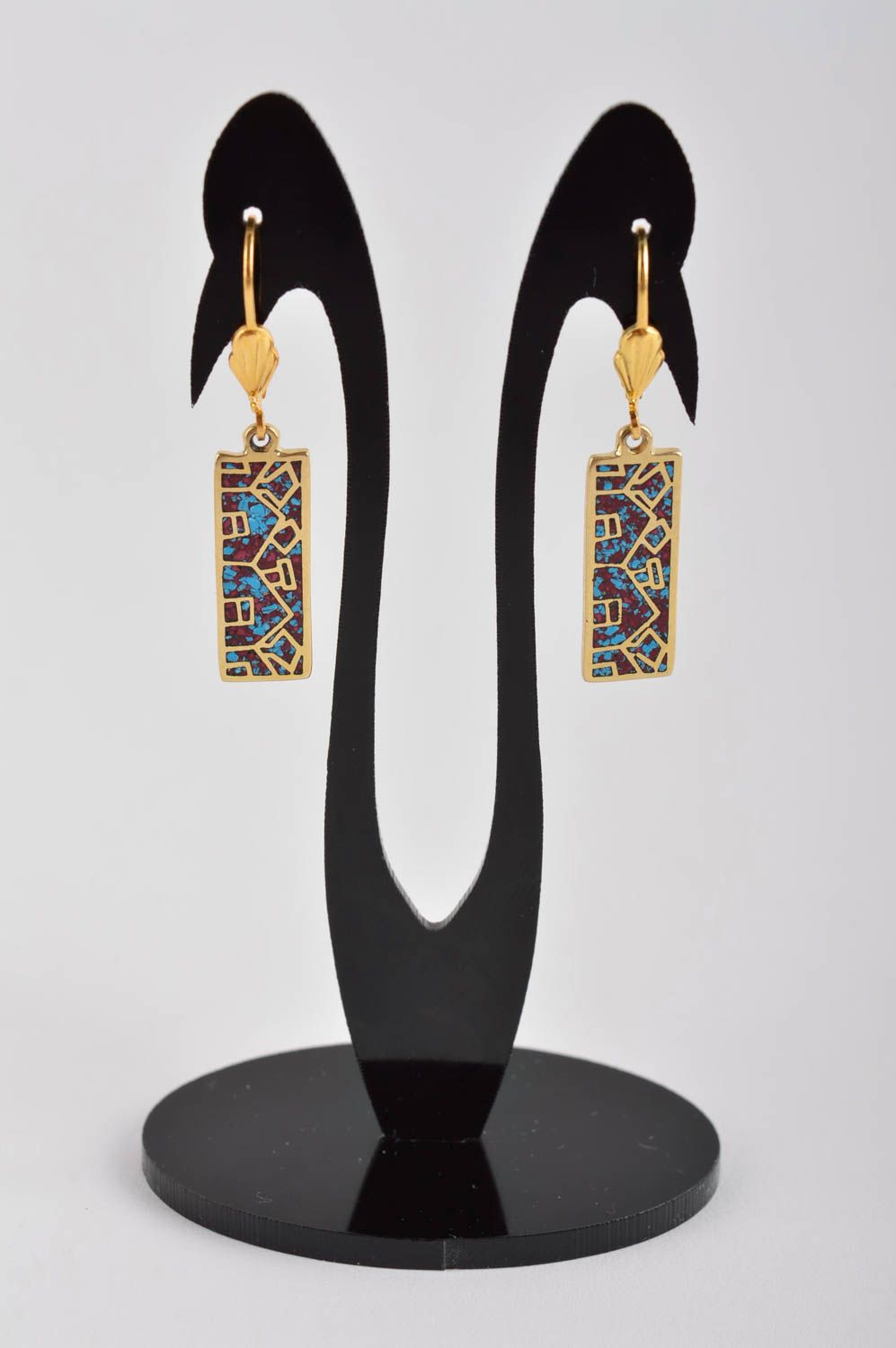Handmade beautiful cute earrings dangling earrings brass jewelry present photo 2