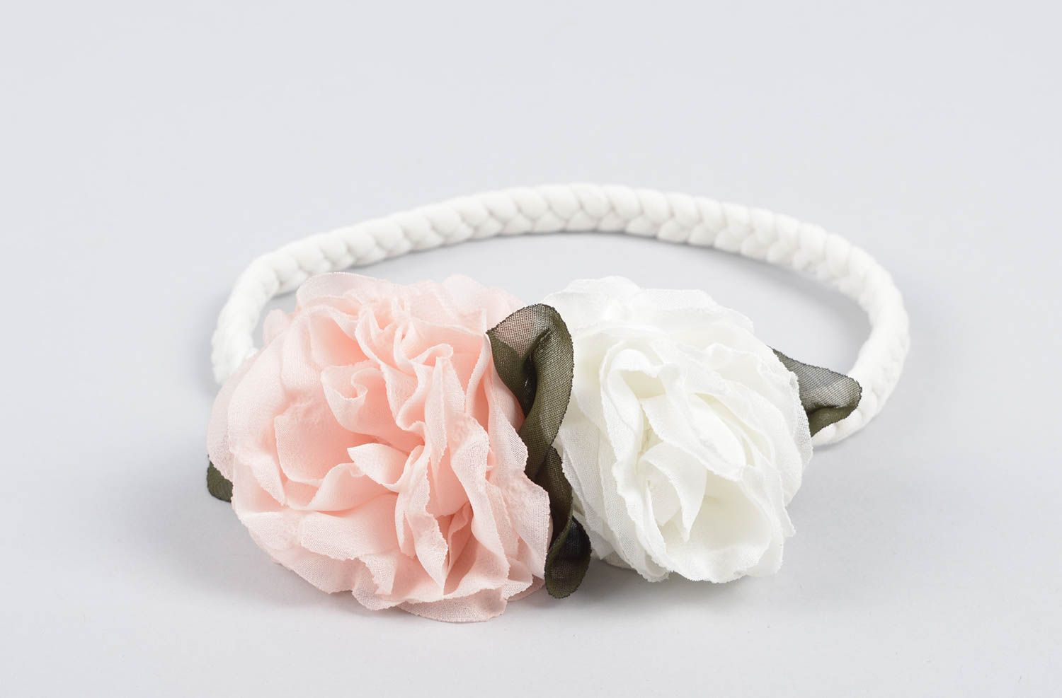 Cute handmade flower headband flowers in hair cool accessories for girls photo 1