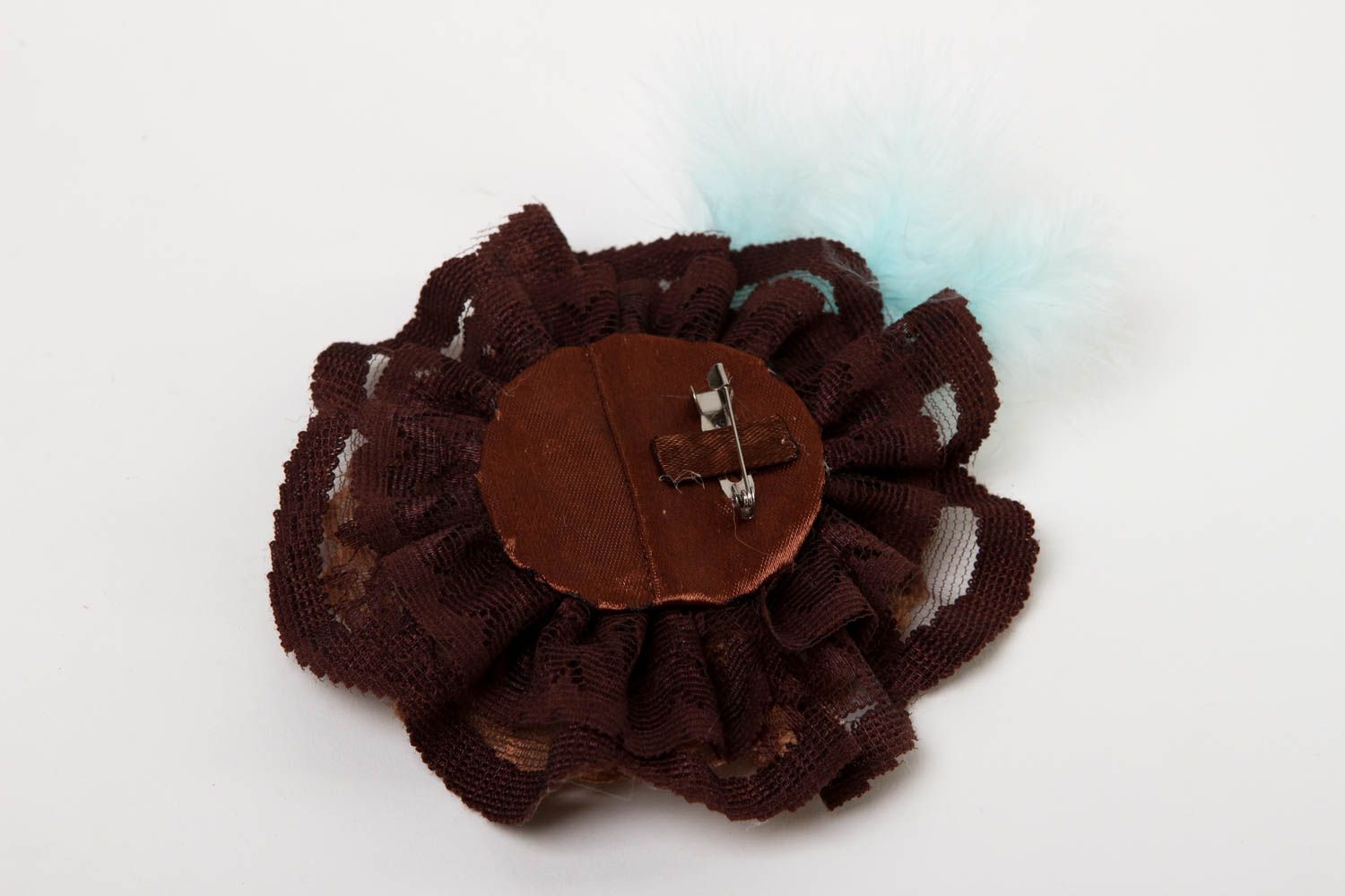 Unusual handmade flower brooch textile brooch jewelry handmade accessories photo 4