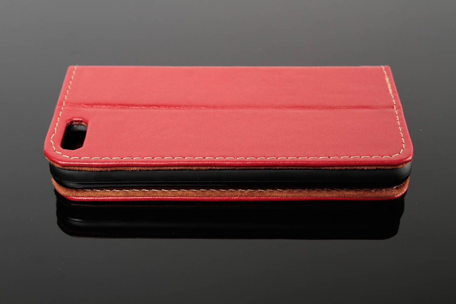 Чехол на телефон хэнд мэйд аксессуар для смартфона кожаный чехол красный фото 3