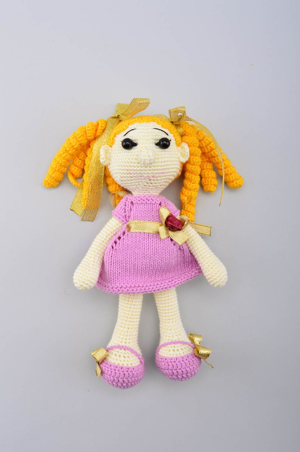 Handmade crochet doll designer doll unusual gift for baby nursery decor photo 2