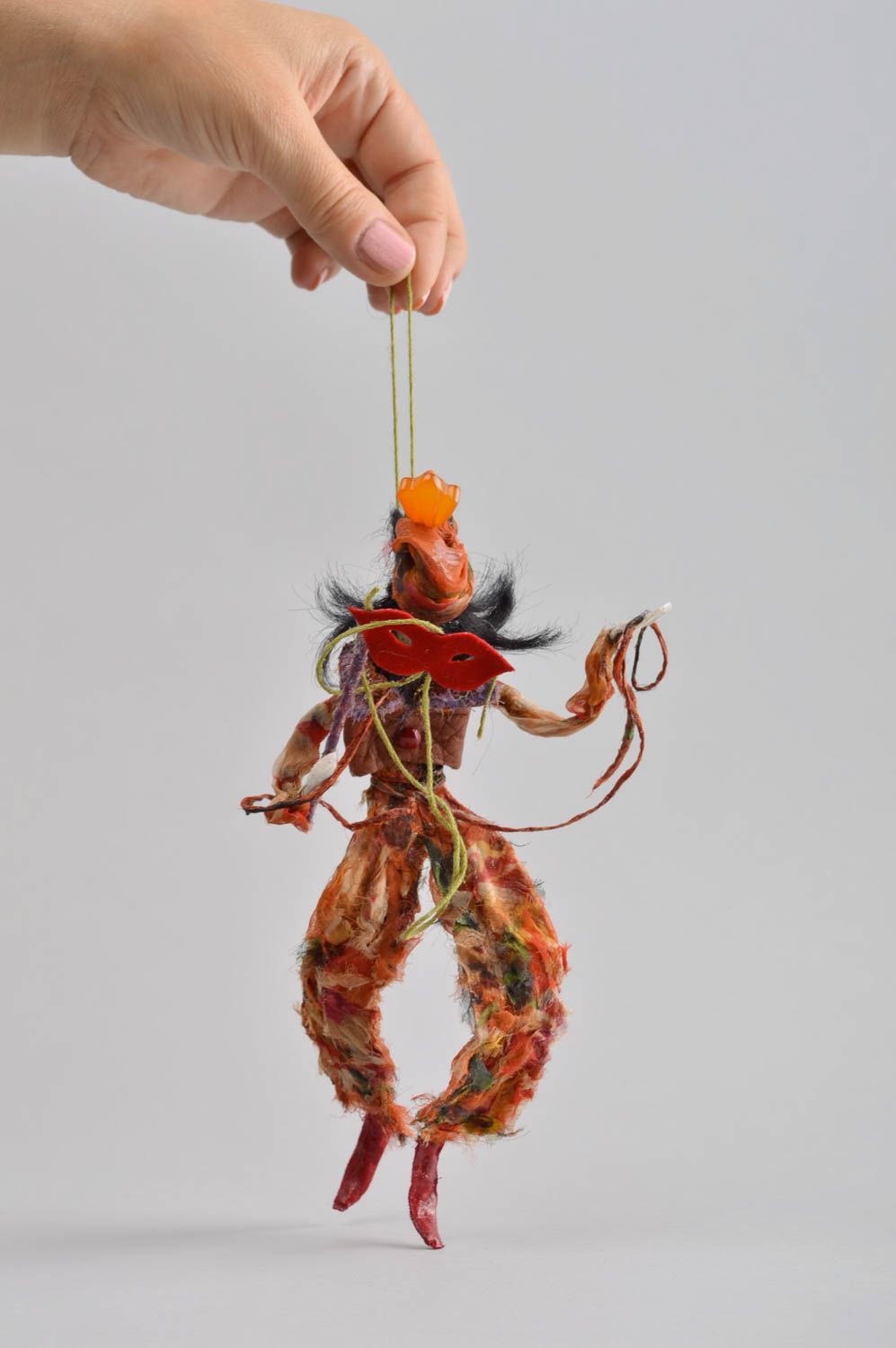 Игрушка ручной работы дизайнерская кукла Маскарад авторская кукла для интерьера фото 5