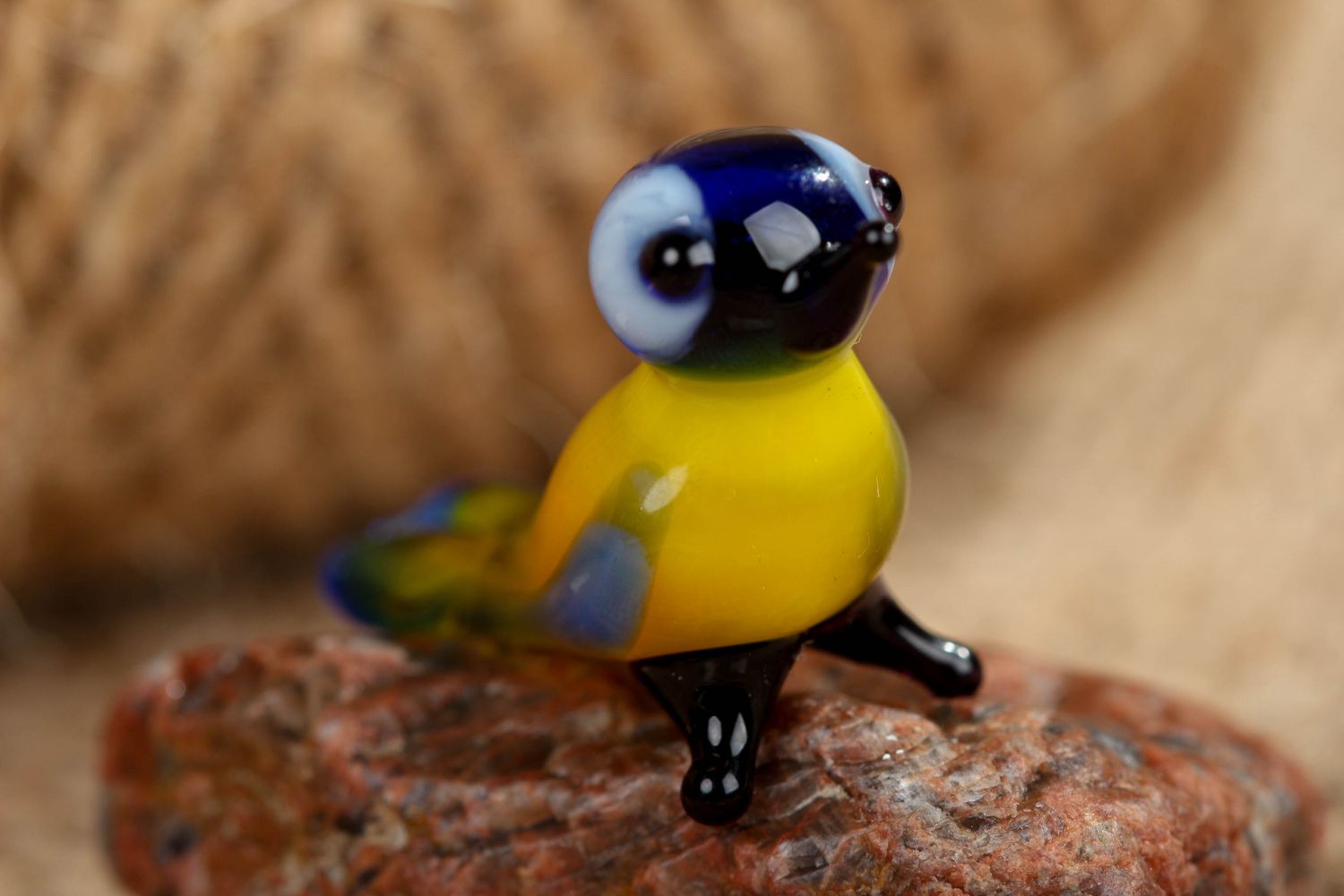 Lampwork Figurine Vogel aus Glas für Geschenk foto 4