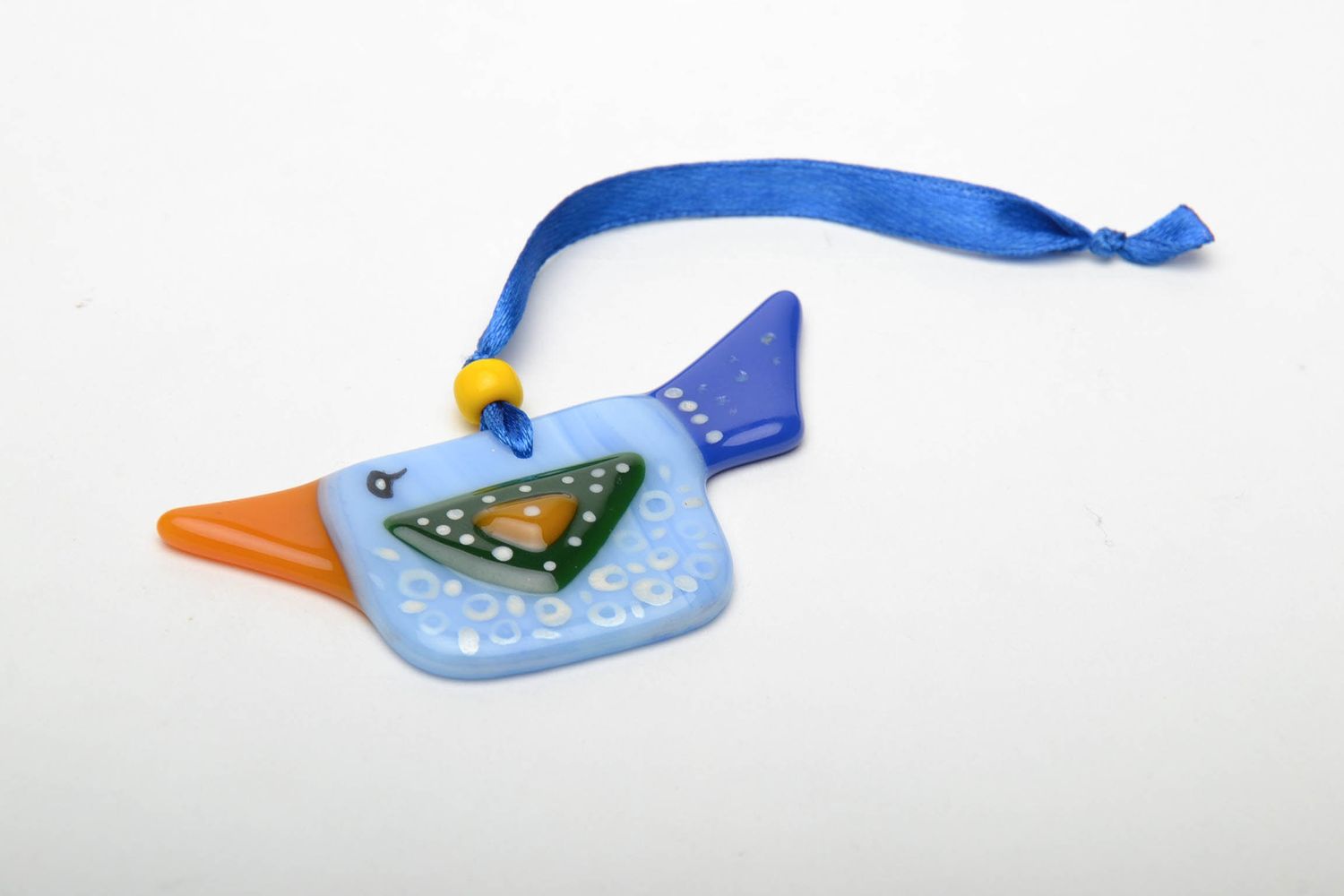 Fusing glass pendant Birdie photo 3