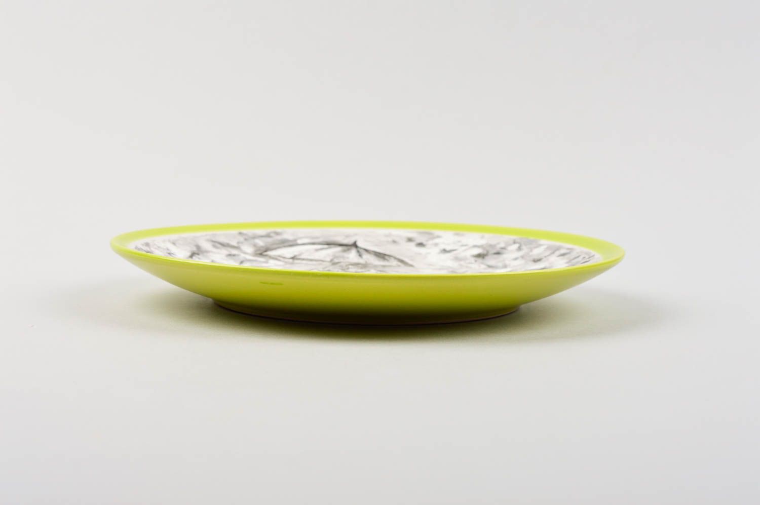 Расписная тарелка ручной работы глиняная посуда керамическая тарелка Девушка фото 4