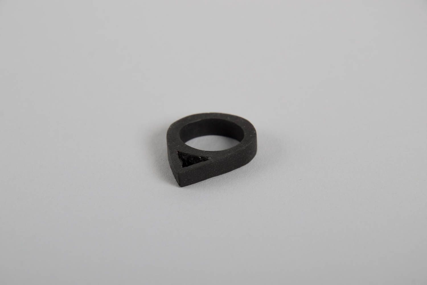 Черное кольцо ручной работы каплевидное необычное кольцо изящное модное кольцо фото 5