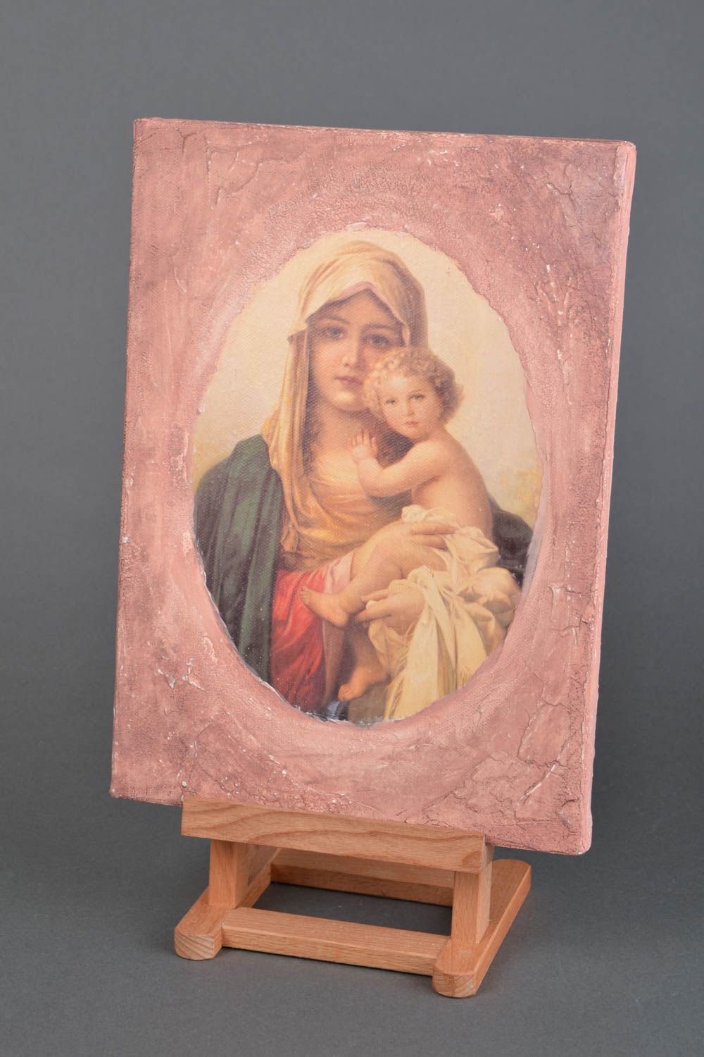 Acrylic painting Madonna and Child photo 1