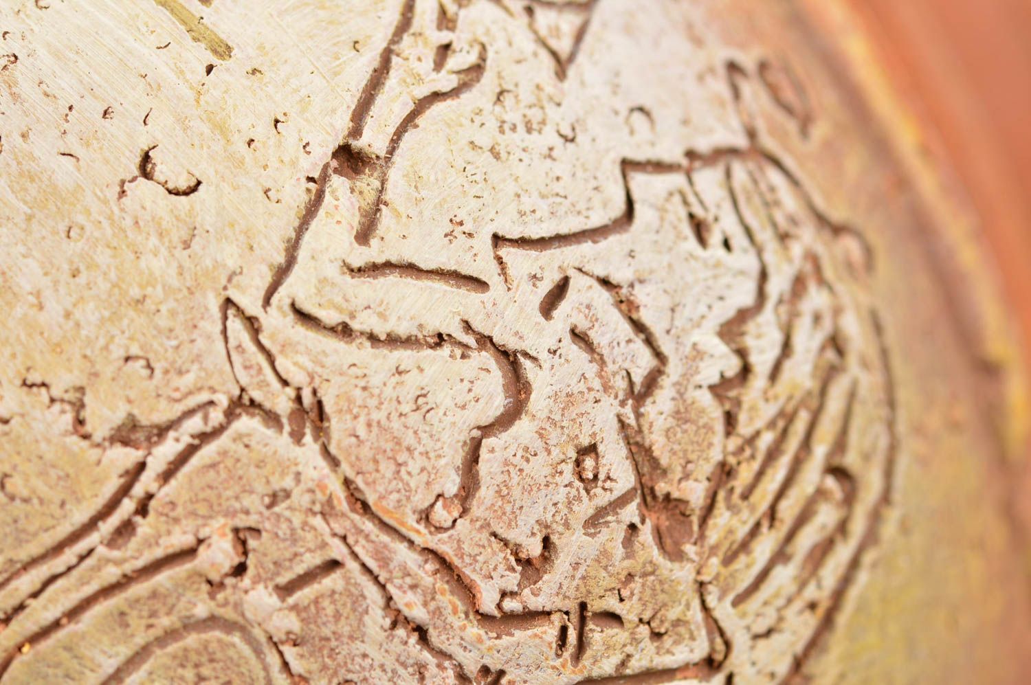 Vase mural décoratif brun clair fait main en argile décoration originale photo 10