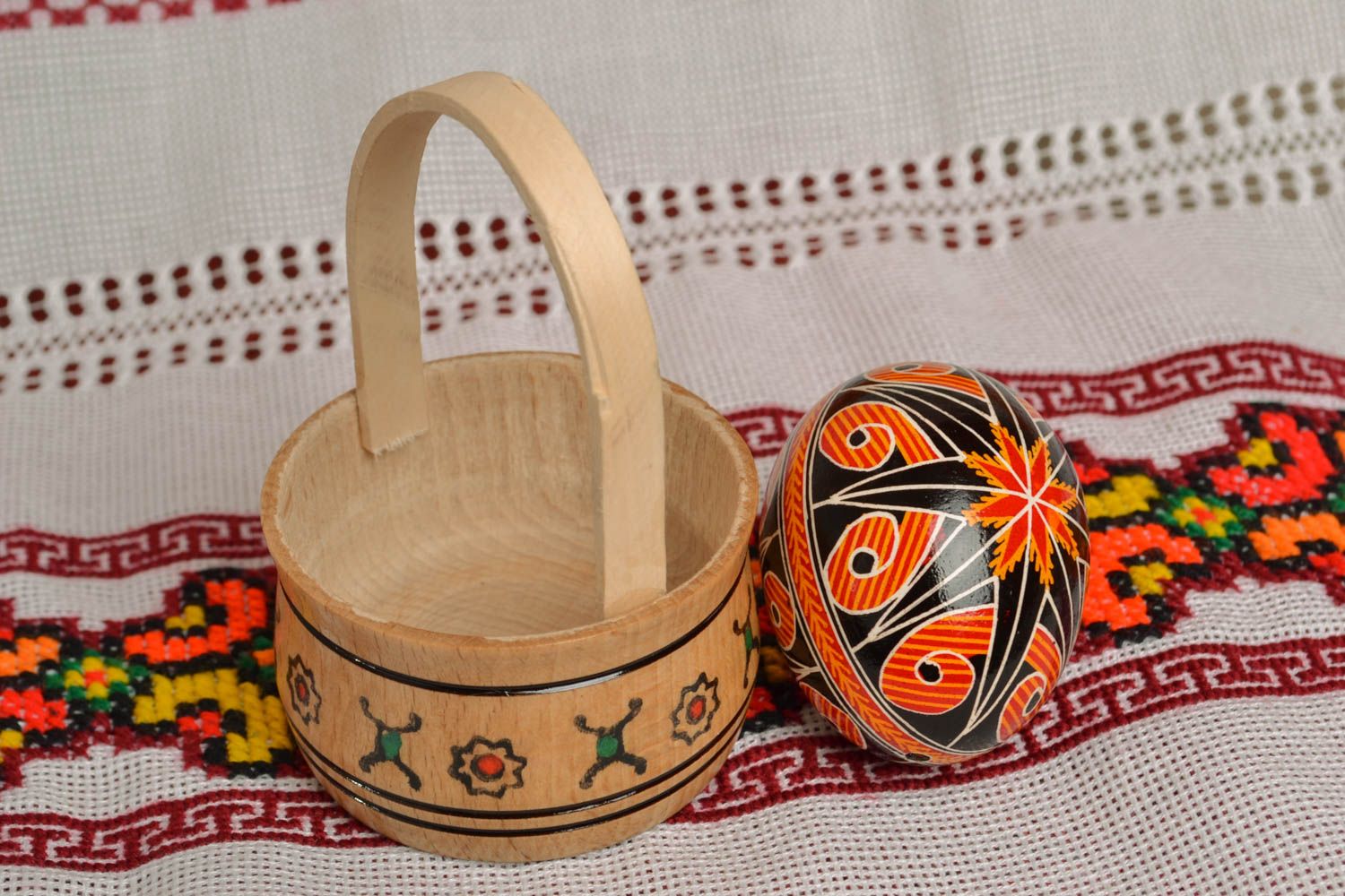 Painted egg in basket photo 5