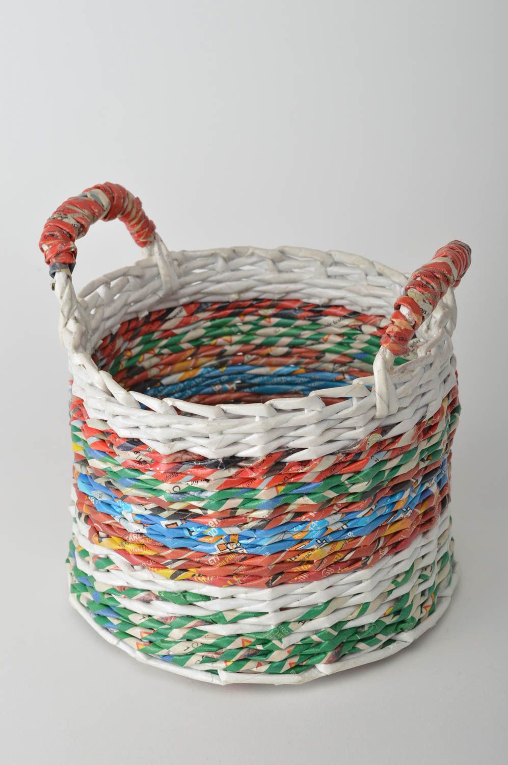 Beautiful handmade woven basket decorative newspaper basket home design photo 5