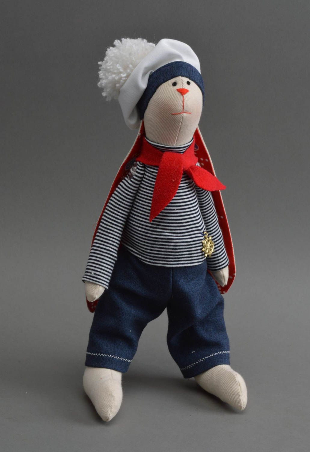 Peluche lapin fait main Jouet pour enfant Cadeau original cousu en coton photo 2