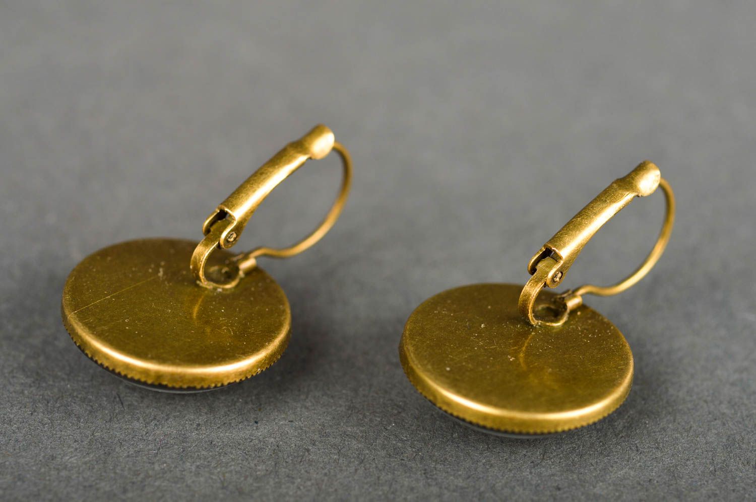 Handgemacht Cabochons Ohrringe rund Damen Ohrringe Accessoires für Frauen  foto 5