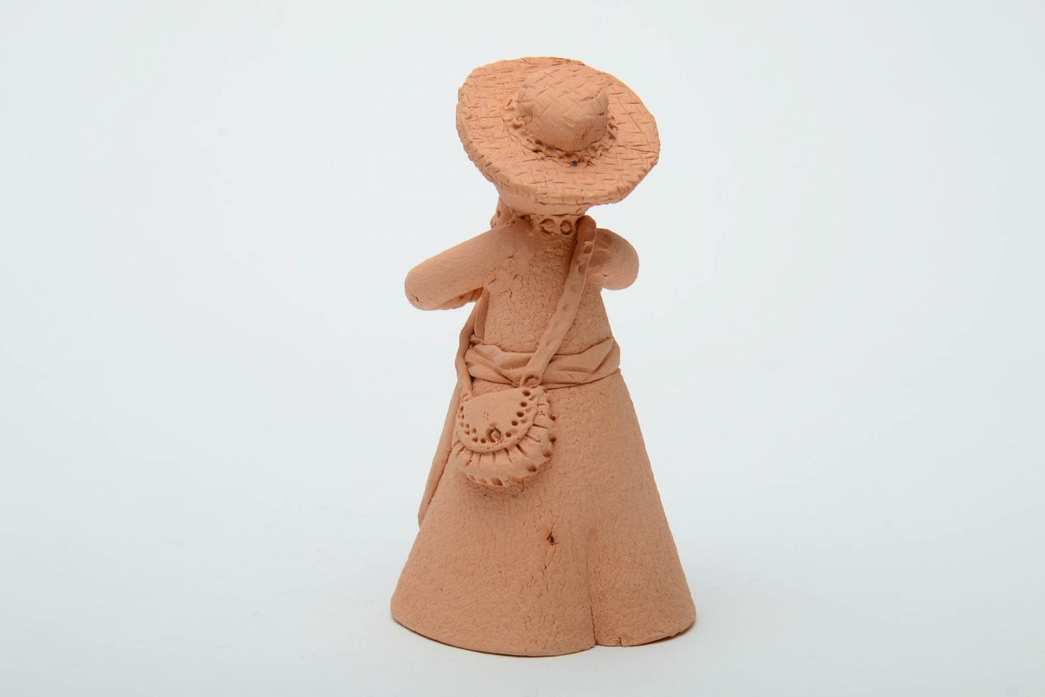 Statuetta musicista in argilla fatta a mano figurina decorativa in ceramica 
 foto 3