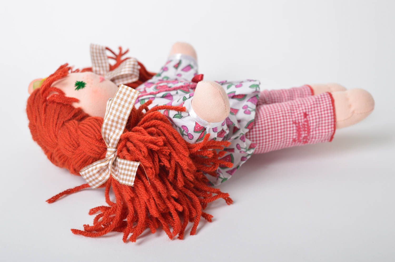 Кукла ручной работы красивая кукла из ткани мягкая кукла для декора дома фото 3