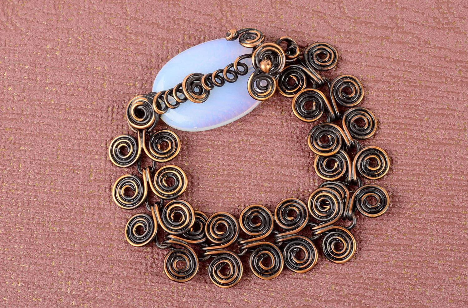 Bracelet en cuivre Bijou fait main tendance design original Cadeau femme photo 5