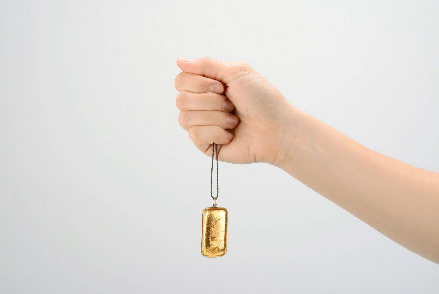 Pendentif fait main réalisé en verre Lingot d'or  photo 5