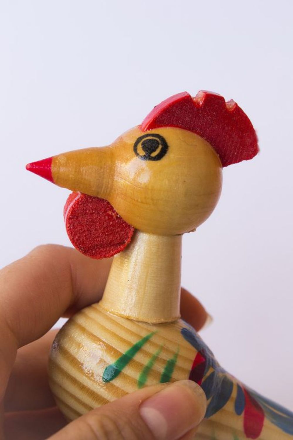 Wooden toy whistle Rooster photo 2