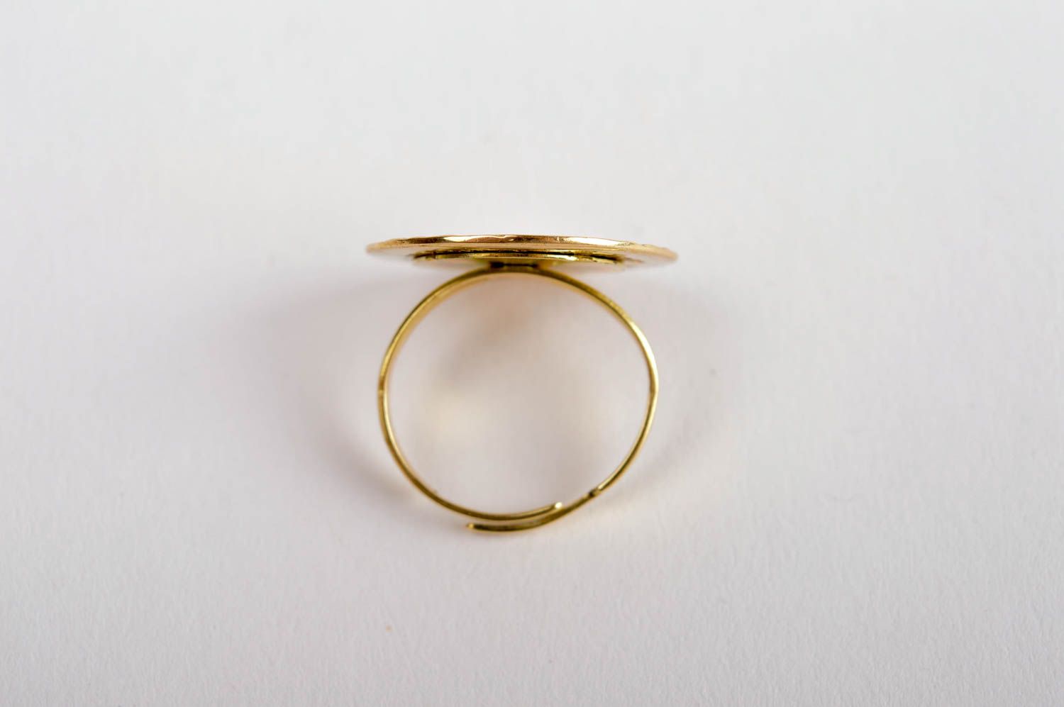 Unusual designer ring female ring present handmade brass ring metal ring photo 5