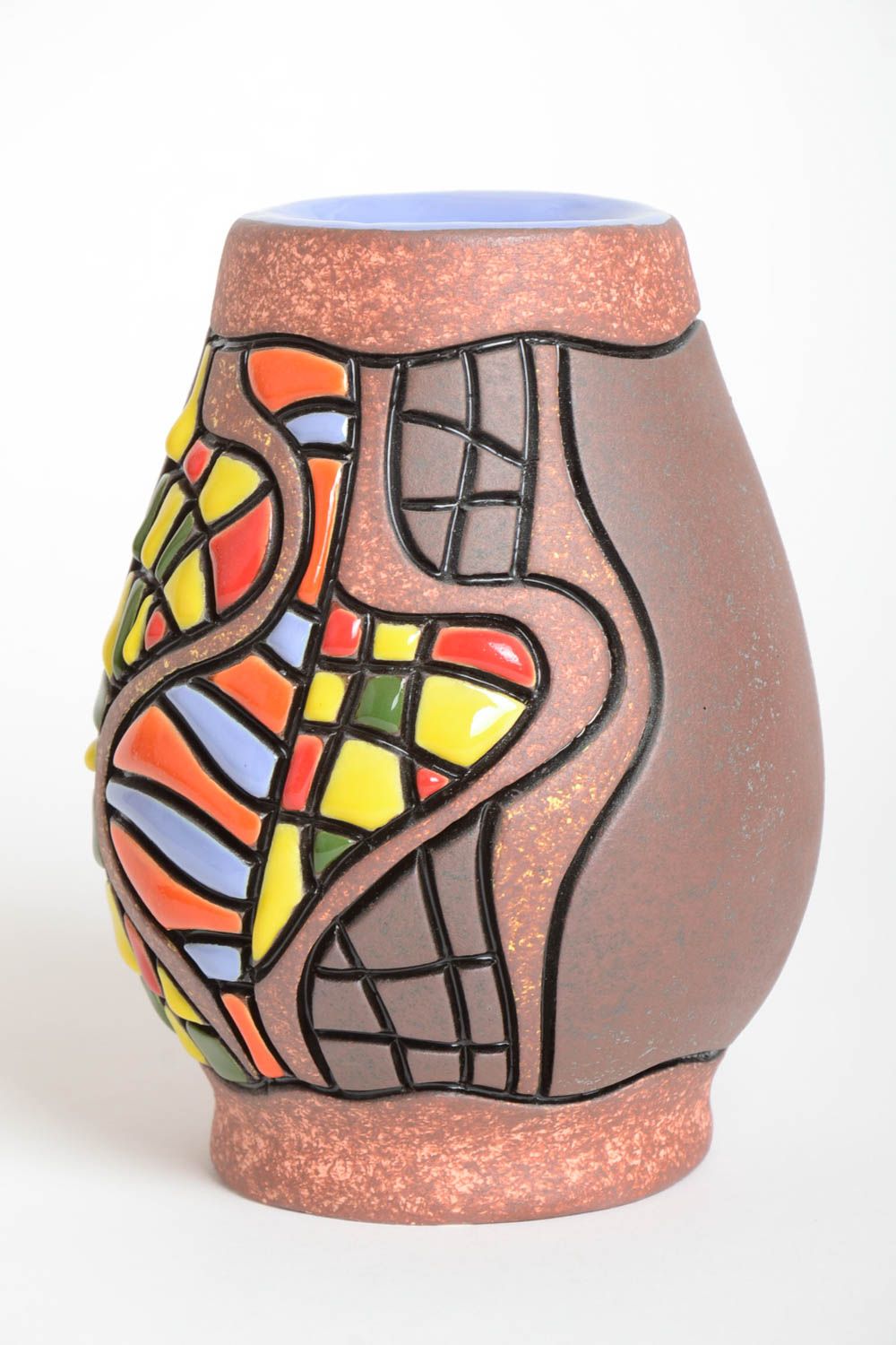 Ваза для цветов ваза ручной работы красивая ваза с оригинальным узором фото 2