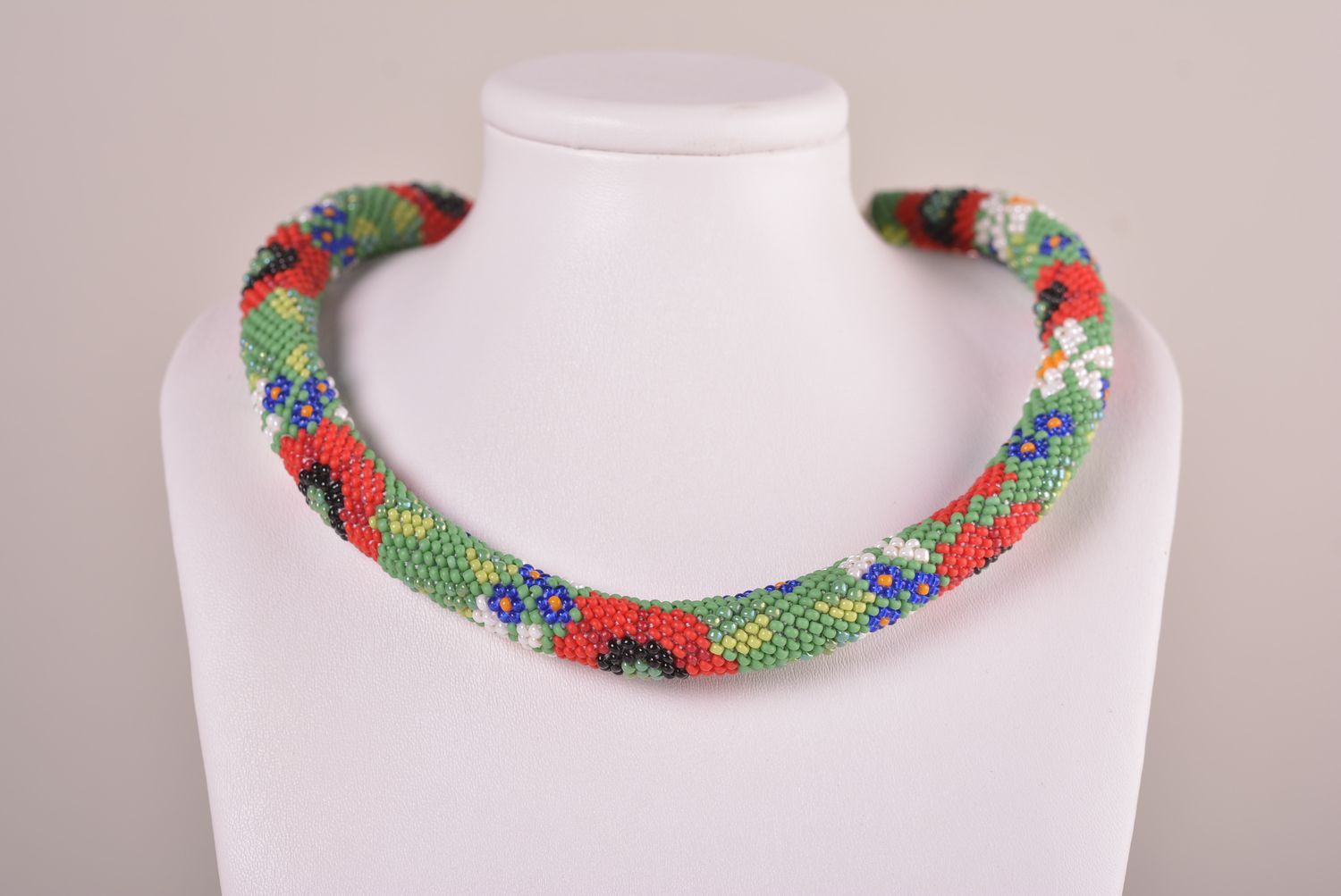 Handmade beaded jewelry set beaded cord bracelet beaded cord necklace gift ideas photo 2