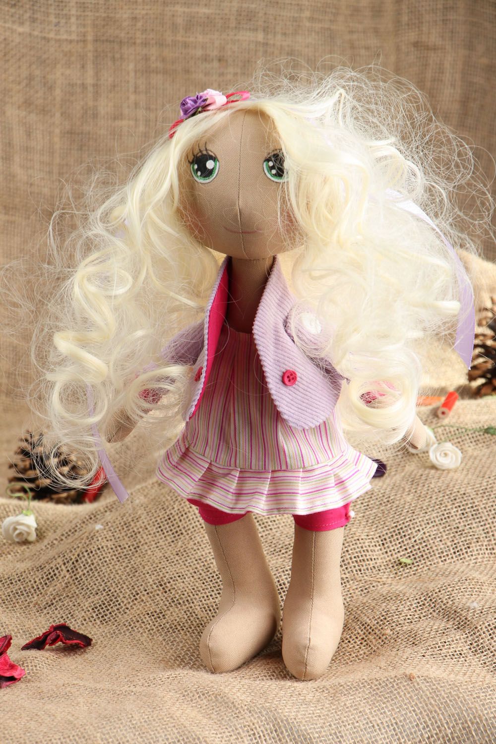 Текстильная кукла хенд мейд фото 5