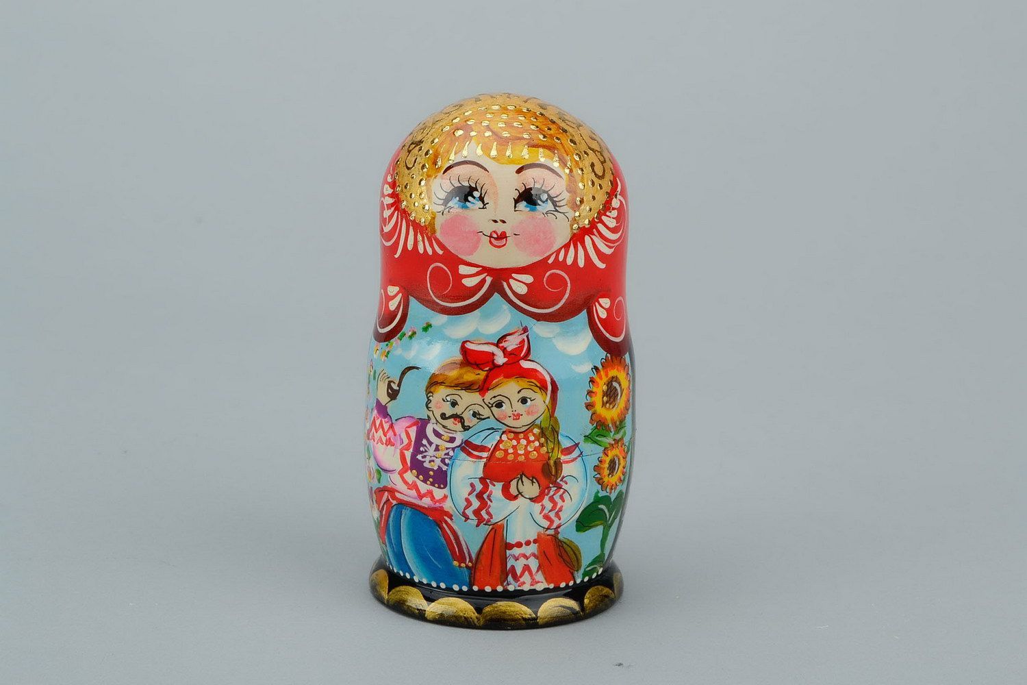 Matrioska dipinta fatta a mano decorazione da casa bambole russe di legno foto 1