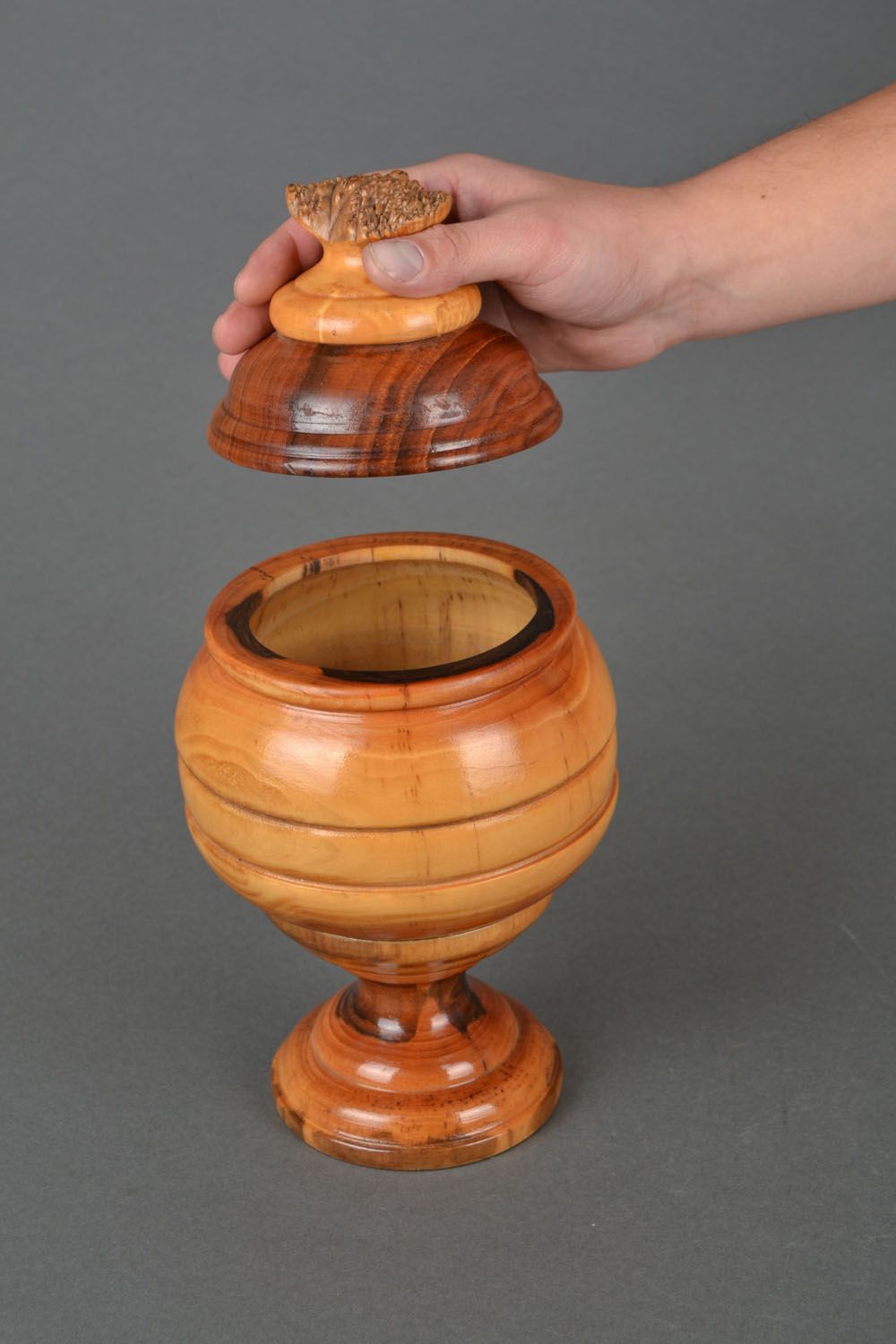 Wooden bowl for sugar or candies photo 2