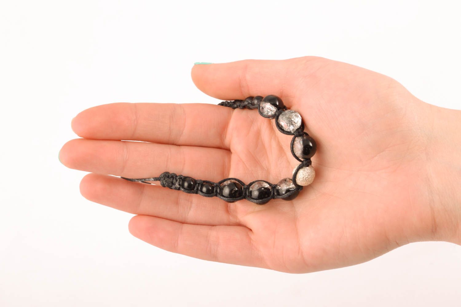 Bracelet de perles en céramique fait main photo 4